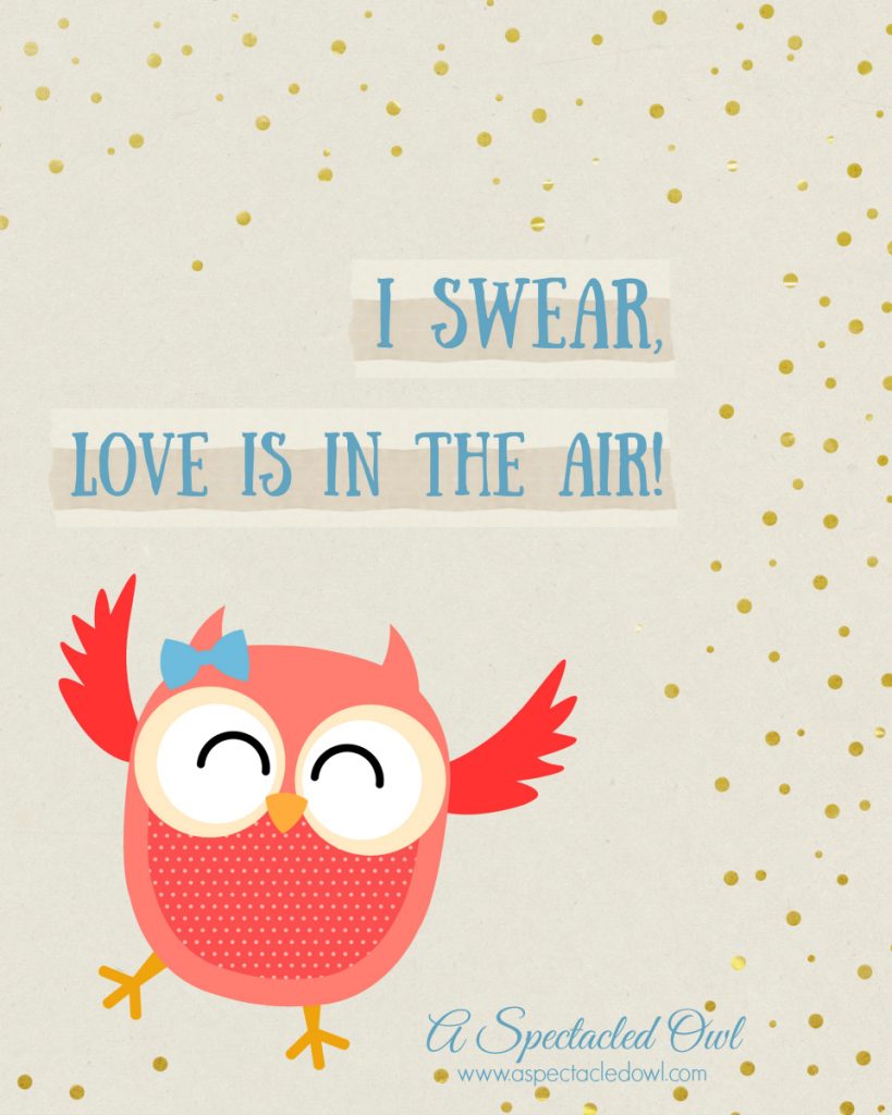 “I Swear, Love is in the Air!” Owl Printable - Perfect for Valentine's Day or ANY day!